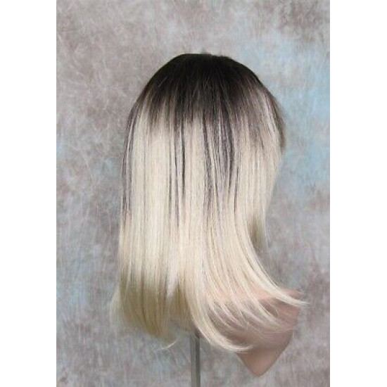 CHEYENNE | Champagne Blonde Medium Wig Beveled Face Frame Layers Skin Part Bang 