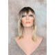 CHEYENNE | Champagne Blonde Medium Wig Beveled Face Frame Layers Skin Part Bang 