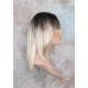 CHEYENNE | Champagne Blonde Medium Wig Beveled Face Frame Layers Skin Part Bang 