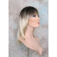 CHEYENNE | Champagne Blonde Medium Wig Beveled Face Frame Layers Skin Part Bang 