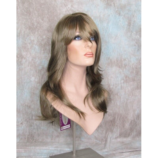 ALICIA | Dark Ash Blonde Long Wig Layers Skin Part Full Bangs 