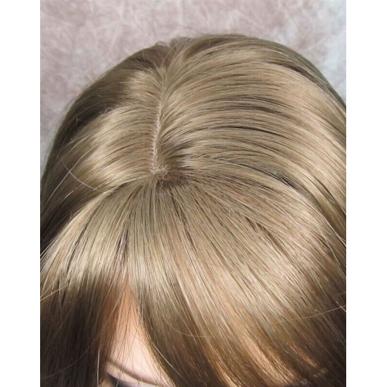 ALICIA | Dark Ash Blonde Long Wig Layers Skin Part Full Bangs 