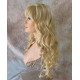 OLIVIA | Butterscotch Blonde Mix Curls Long Wig 21" Skin Side Part Bangs 