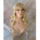 OLIVIA | Butterscotch Blonde Mix Curls Long Wig 21" Skin Side Part Bangs 
