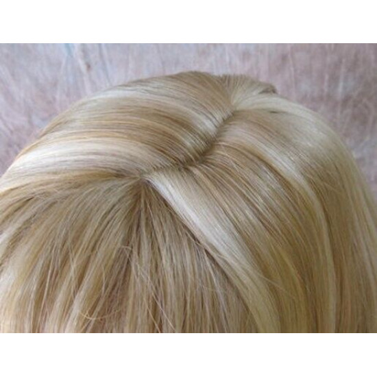 OLIVIA | Butterscotch Blonde Mix Curls Long Wig 21" Skin Side Part Bangs 