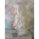 HS BOSTON | Silver Gray Almost White Long Wig HEAT OK Curls Side Swept Bangs 