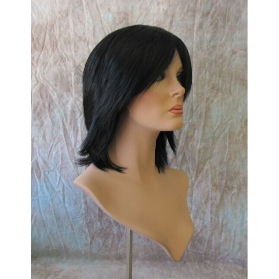ALWAYS SEXY | Jet Black Medium Wig Long Bangs Layers Flicked Back