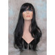 KRISTEN | Natural Black Long Wig HEAT OK Layers Swept Bangs Skin Crown Wigs