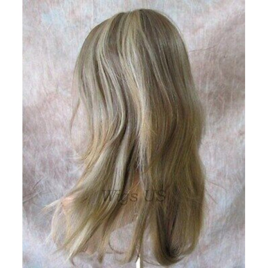 ALICIA | Ash Blonde Mix Long Wig Layers Skin Part Bangs 