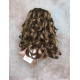 NAOMI | Brown Strawberry Mix Long Wig Spiral Curl Skin Top Off Center Part
