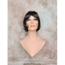 JESSICA | Dark Brown Short Bob Wig Full Bangs Tapered Back 