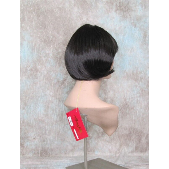 JESSICA | Dark Brown Short Bob Wig Full Bangs Tapered Back 