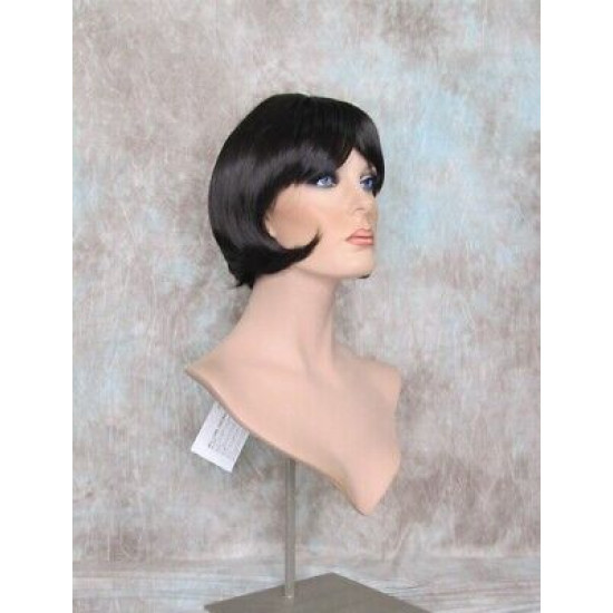 JESSICA | Dark Brown Short Bob Wig Full Bangs Tapered Back 