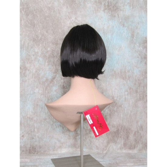 JESSICA | Dark Brown Short Bob Wig Full Bangs Tapered Back 