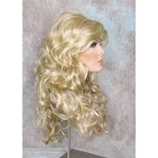 DAREEN | Medium Blonde Mix Long Wig Curly All over Sexy Bangs Perfect 4 "Barbie"