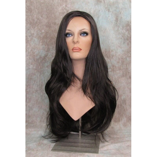 ASHANTI | Dark Brown Long Wig Layered Full Skin Top 29" Wigs US 