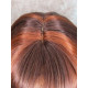 ANDREA | Dark Auburn Copper Mix Long Wig Long Curls Skin Part Bangs 24" 