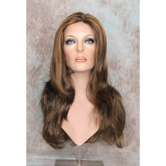 LINDA | 3 Tone Brown Auburn Long Wig Luscious Layers Full Skin Top 26"