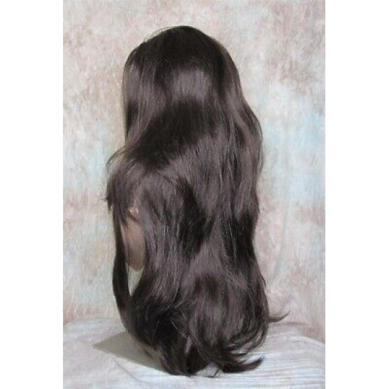 LINDA XL | Medium Dark Brown Long Layers Wig Full Skin Top 28" 