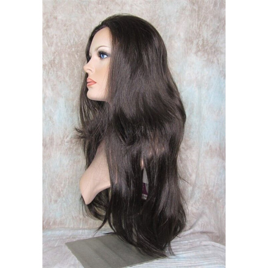 LINDA XL | Medium Dark Brown Long Layers Wig Full Skin Top 28" 