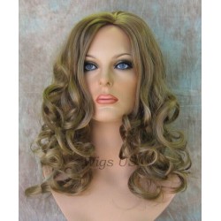 NAOMI | Honey Golden Blonde Mix Long Wig Spiral Curl Skin Top Off Center Part