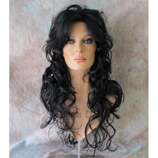 DAREEN | Jet Black Long Wig All Over Sexy Curls 