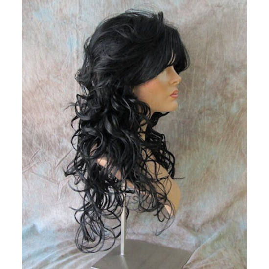 DAREEN | Jet Black Long Wig All Over Sexy Curls 