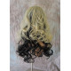 VEGAS | Light Blonde Black Long Wig Curls Bangs Heat OK Wigs 613/Black