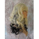 VEGAS | Light Blonde Black Long Wig Curls Bangs Heat OK Wigs 613/Black