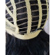 VEGAS | Light Blonde Black Long Wig Curls Bangs Heat OK Wigs 613/Black