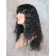 MORGAN | Natural Black Long Wig Crimped Curl Bangs Skin Part 