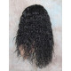 MORGAN | Natural Black Long Wig Crimped Curl Bangs Skin Part 
