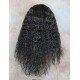 MORGAN | Natural Black Long Wig Crimped Curl Bangs Skin Part 