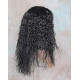 MORGAN | Natural Black Long Wig Crimped Curl Bangs Skin Part 