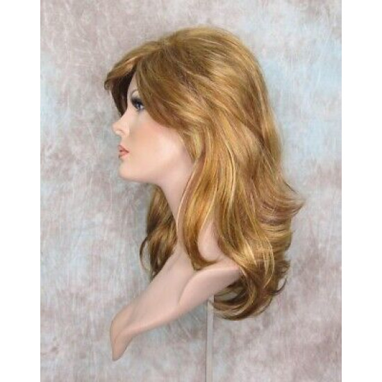PAULINE | Auburn Blonde Mix Long Wig Long Layered Shag Bangs 