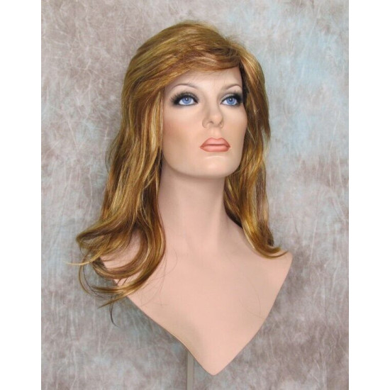 PAULINE | Auburn Blonde Mix Long Wig Long Layered Shag Bangs 