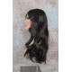 LINDA B | Dark Brown Long Wig Layers Bangs Skin Part Gentle Waves 