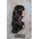 LINDA B | Dark Brown Long Wig Layers Bangs Skin Part Gentle Waves 