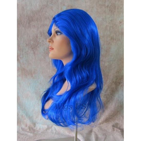 CELENA | Long Wig Dark Blue Wavy Layers Stylish Wig - Very Versatile 