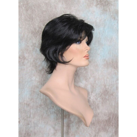 SWANNA | Black Short Wig Shorter Full Body Layers Bangs 