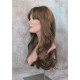 LINDA B | Golden Brown Long Wig Layers Bangs Skin Part Gentle Waves 