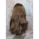 LINDA B | Golden Brown Long Wig Layers Bangs Skin Part Gentle Waves 