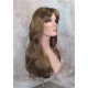 LINDA B | Golden Brown Long Wig Layers Bangs Skin Part Gentle Waves 