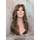 LINDA B | Golden Brown Long Wig Layers Bangs Skin Part Gentle Waves 