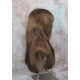 LINDA B | Golden Brown Long Wig Layers Bangs Skin Part Gentle Waves 