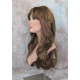 LINDA B | Golden Brown Long Wig Layers Bangs Skin Part Gentle Waves 