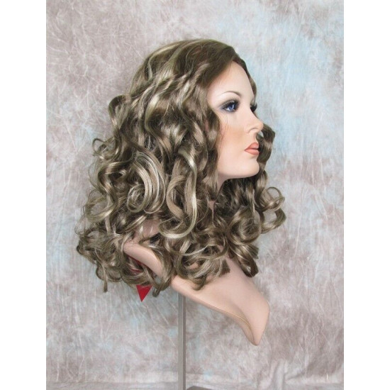 NAOMI | Ash Blonde Mix Long Wig Spiral Curl Skin Top Off Center Part