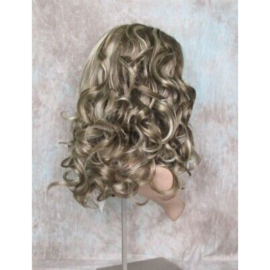 NAOMI | Ash Blonde Mix Long Wig Spiral Curl Skin Top Off Center Part
