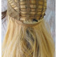 PANDORA | Brown over Blonde Long Wig Waves Skin Part Bangs Combs HEAT OK
