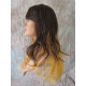 PANDORA | Brown over Blonde Long Wig Waves Skin Part Bangs Combs HEAT OK